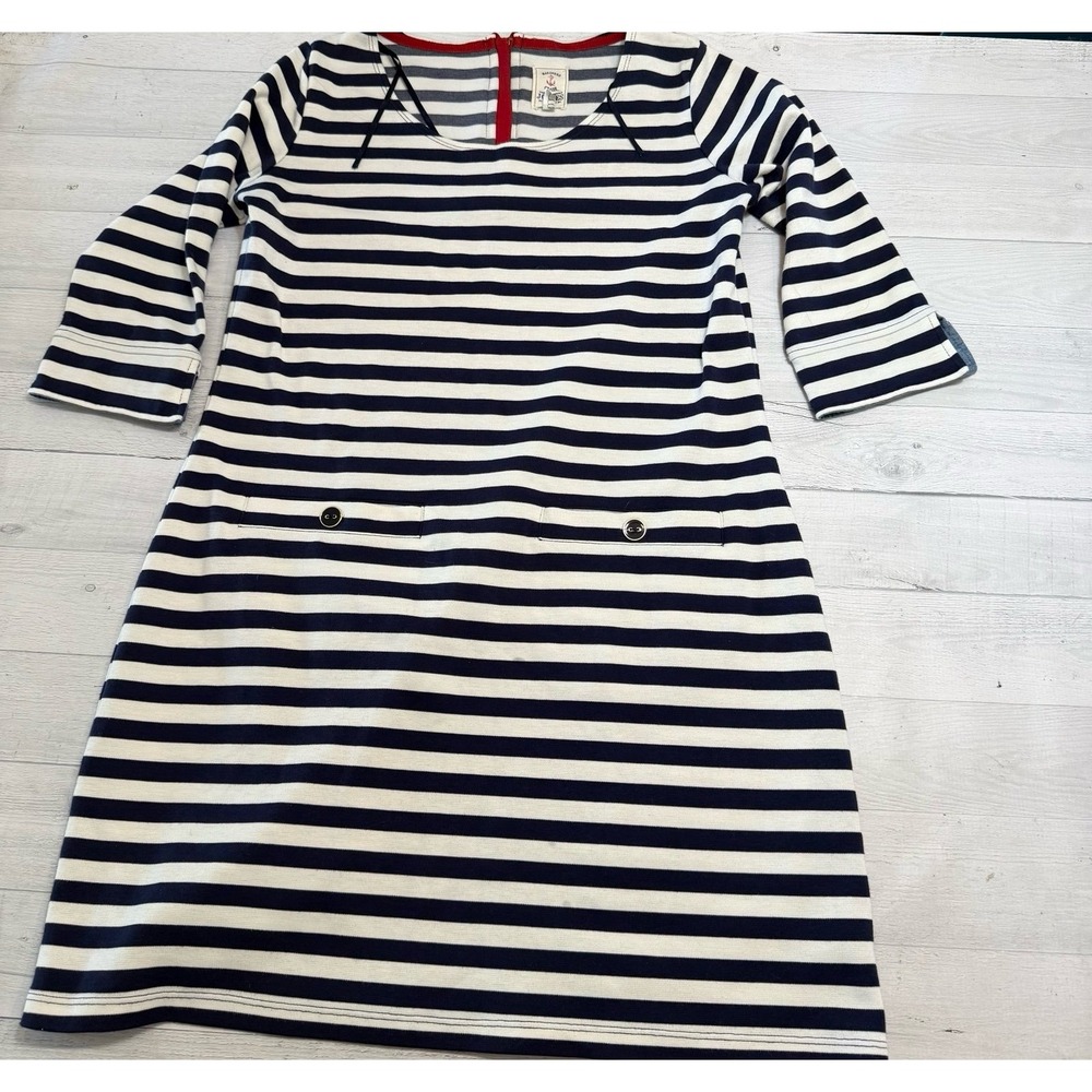 Joules women's navy blue‎ white striped dress US size 10